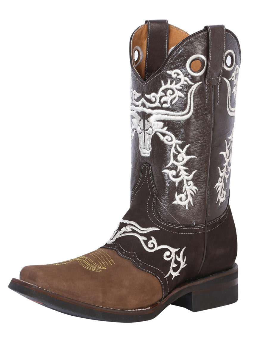 El General Men's Leather Western Cowboy Boot - Made in Mexico Crazy Camel Style 34311