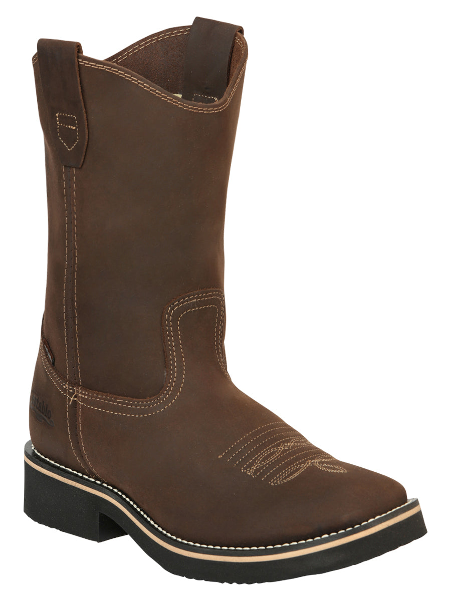 Establo Men’s Rodeo Work Boot - Crazy Leather in Tan

 41550