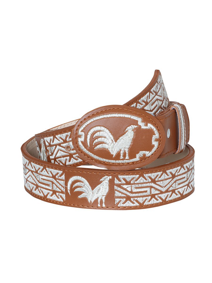 Men's Leather Cowboy Western Belt - Gallos - Honey 41687