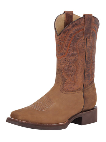 El General Men's Leather Cowboy Boot - Made in Mexico - Crazy Tan 43005