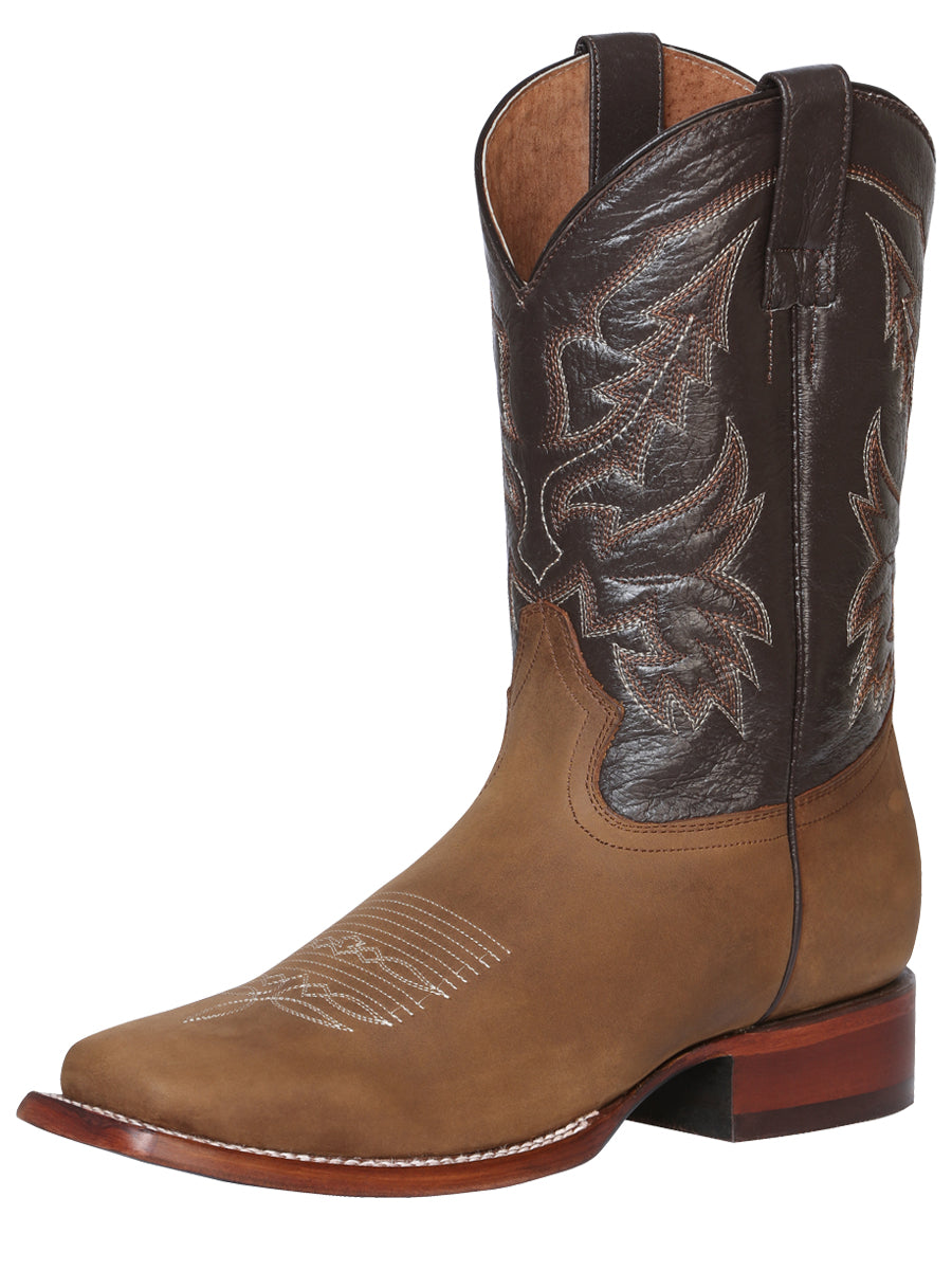 El General Men's Leather Cowboy Boot - Made in Mexico - Crazy Tan 43007
