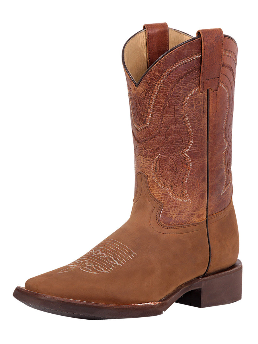 El General Men's Leather Cowboy Boot - Made in Mexico - Crazy Tan 43011