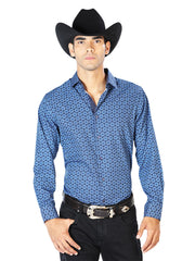 Navy Blue Casual Long Sleeve Shirt 43550