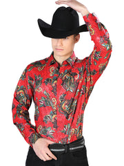 Red Casual Long Sleeve Shirt 43869