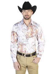 White Casual Long Sleeve Shirt 43993
