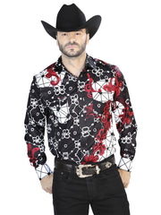 Black And Red Casual Long Sleeve Shirt 44076