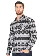 Casual Long-Sleeve Shirt by El General - Black 44397