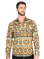 Casual Long-Sleeve Shirt by El General Mustard 44417