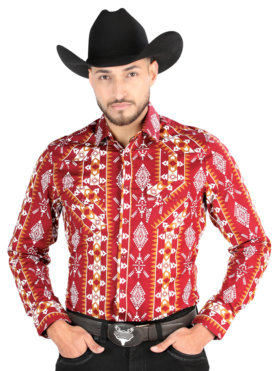 Men’s Long Sleeve Snap Button Western Shirt - Black 44503