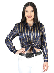 El General Navy/Gold Casual Long-Sleeve Shirt 44562