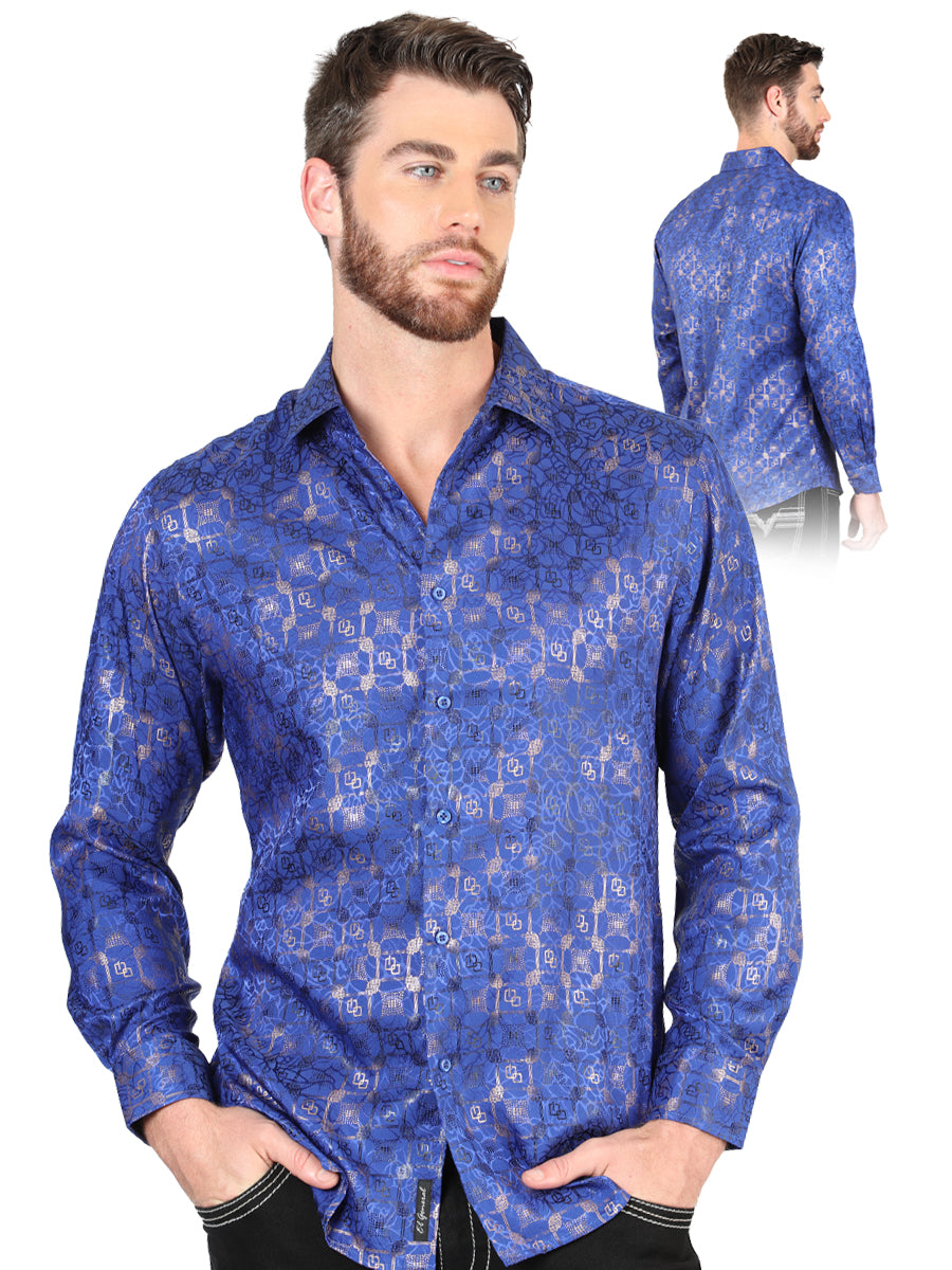 El General Royal Blue Casual Long-Sleeve Shirt 44575
