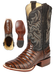 El Señor de los Cielos Men’s Rodeo Boot - Imitation Caiman Belly Leather - Brown

 44937