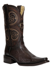 El General Men’s Exotic Lizard Cowboy Boots – Brown – Style 45073
