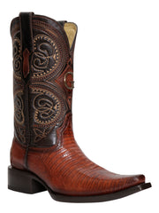 El General Men’s Exotic Lizard Cowboy Boots – Cognac – Style 45074