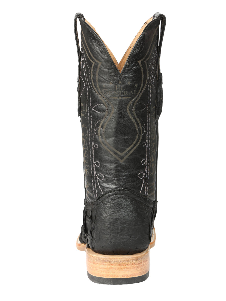 El General Men's Exotic Monster Fish Rodeo Cowboy Boots - Black 45083