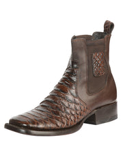 El General Men’s Python Imitation Brown Ankle Boots 45094