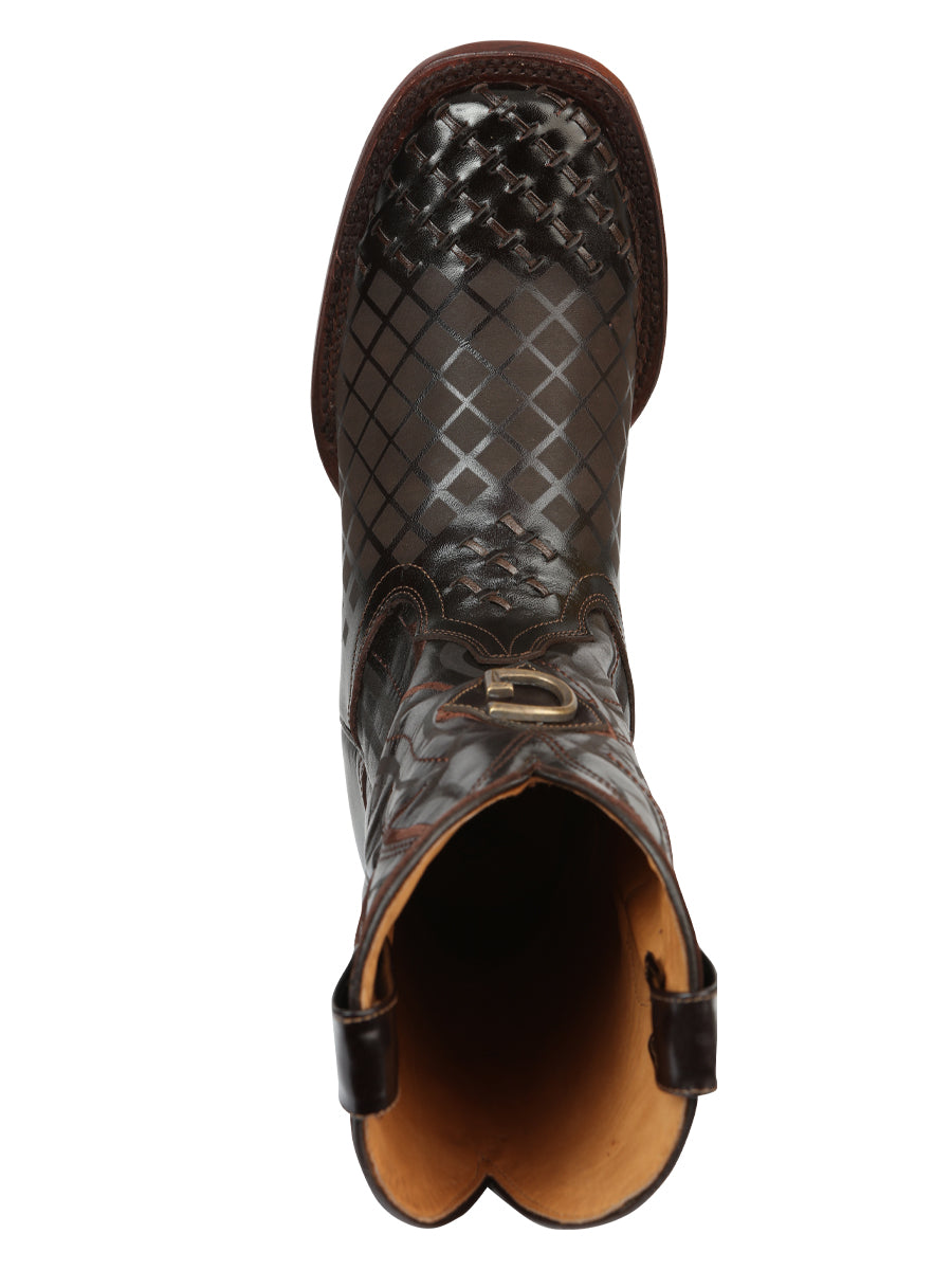Men's Rodeo Boots - El General Pull-Up Leather - Brown 45173