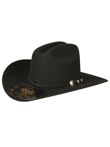 El General 50x Premium Wool Cowboy Hat - "Sinaloa" Black 45247