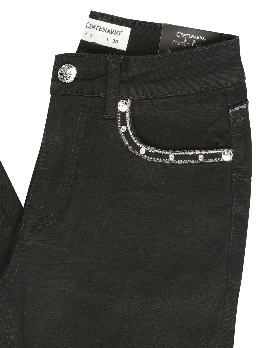 Centenario Hip-Up Bootcut Denim Jeans - Black 45319