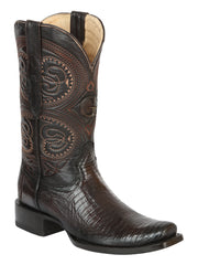 El General Men’s Exotic Lizard Cowboy Boots – Brown – Style 45513