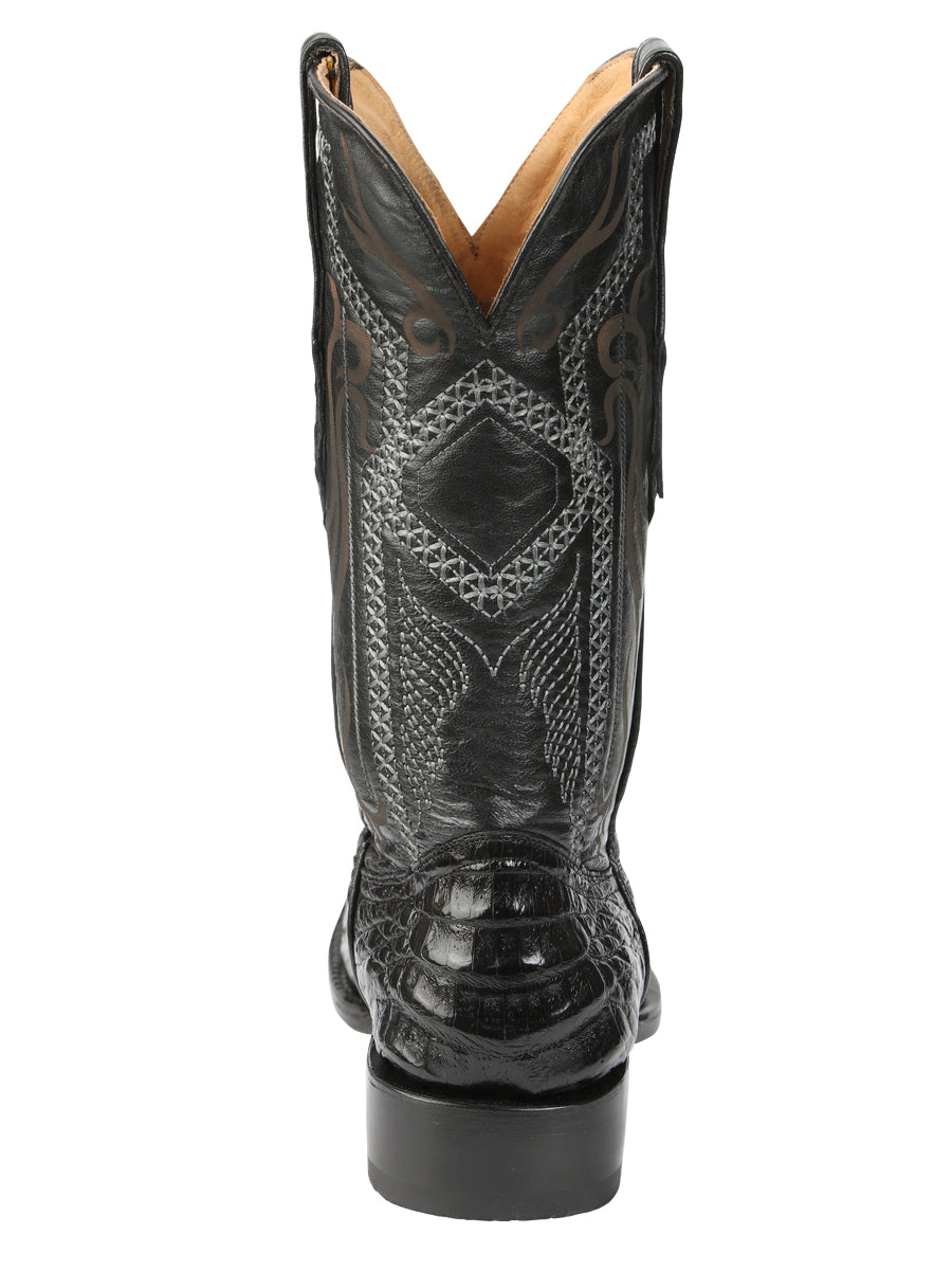 El General Men's Exotic Caiman Belly Cowboy Boots - Black 45518