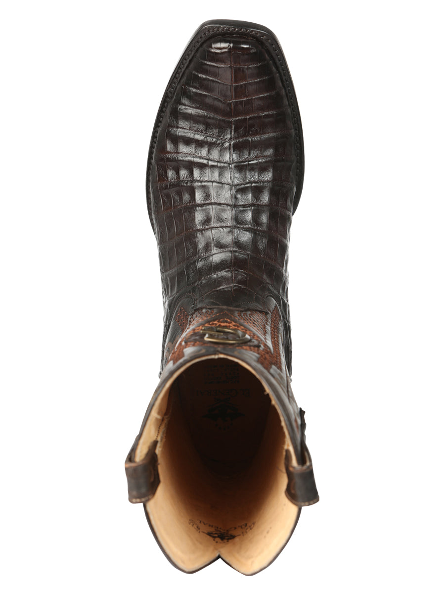 El General Men's Exotic Caiman Belly Cowboy Boots - Brown 45519
