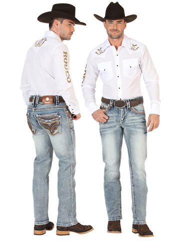 Centenario GOLD Men's Premium Denim Boot Cut Pants - Dark Blue 45530
