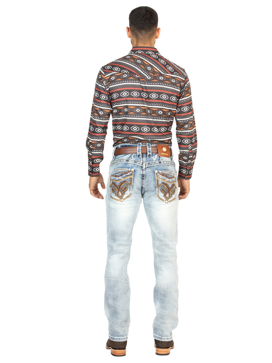 Centenario Men's Premium Denim Boot Cut Pants - Light Blue 45531