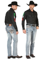 Centenario Men's Premium Denim Boot Cut Pants - Black 45532