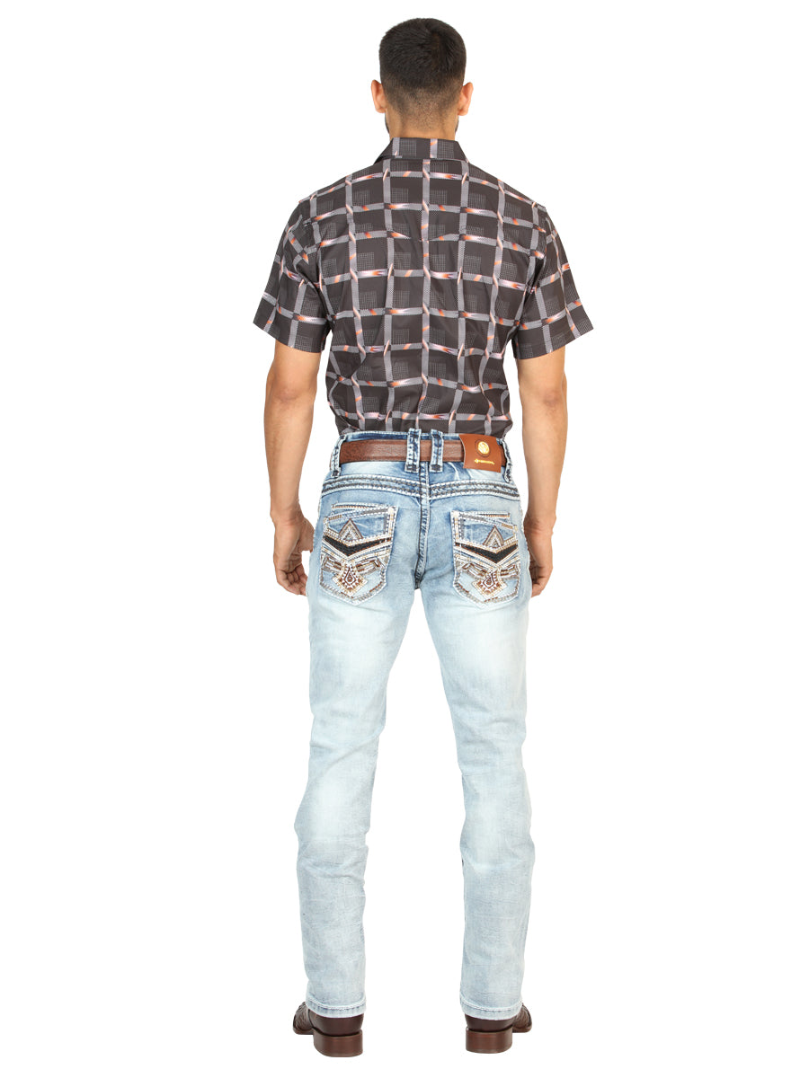 Centenario Men's Premium Denim Boot Cut Pants - Medium Blue 45533