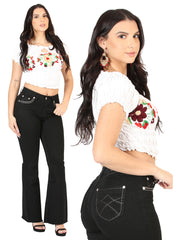 Centenario Women's Black Bootcut Denim Jeans 45543