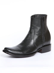 El General Men's Side Zip Ankle Boot - Made in Mexico - Black 45585