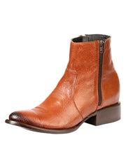 El General Men's Side Zip Round Toe Ankle Boot - Made in Mexico - Honey 45588