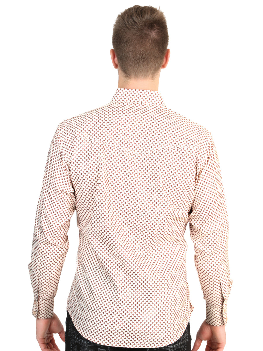 El General Men’s Slim Fit Long Sleeve Western Shirt - Khaki 45601