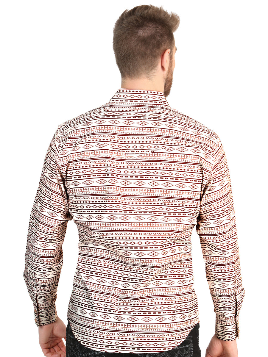 El General Men’s Long Sleeve Western Shirt - Khaki 45602