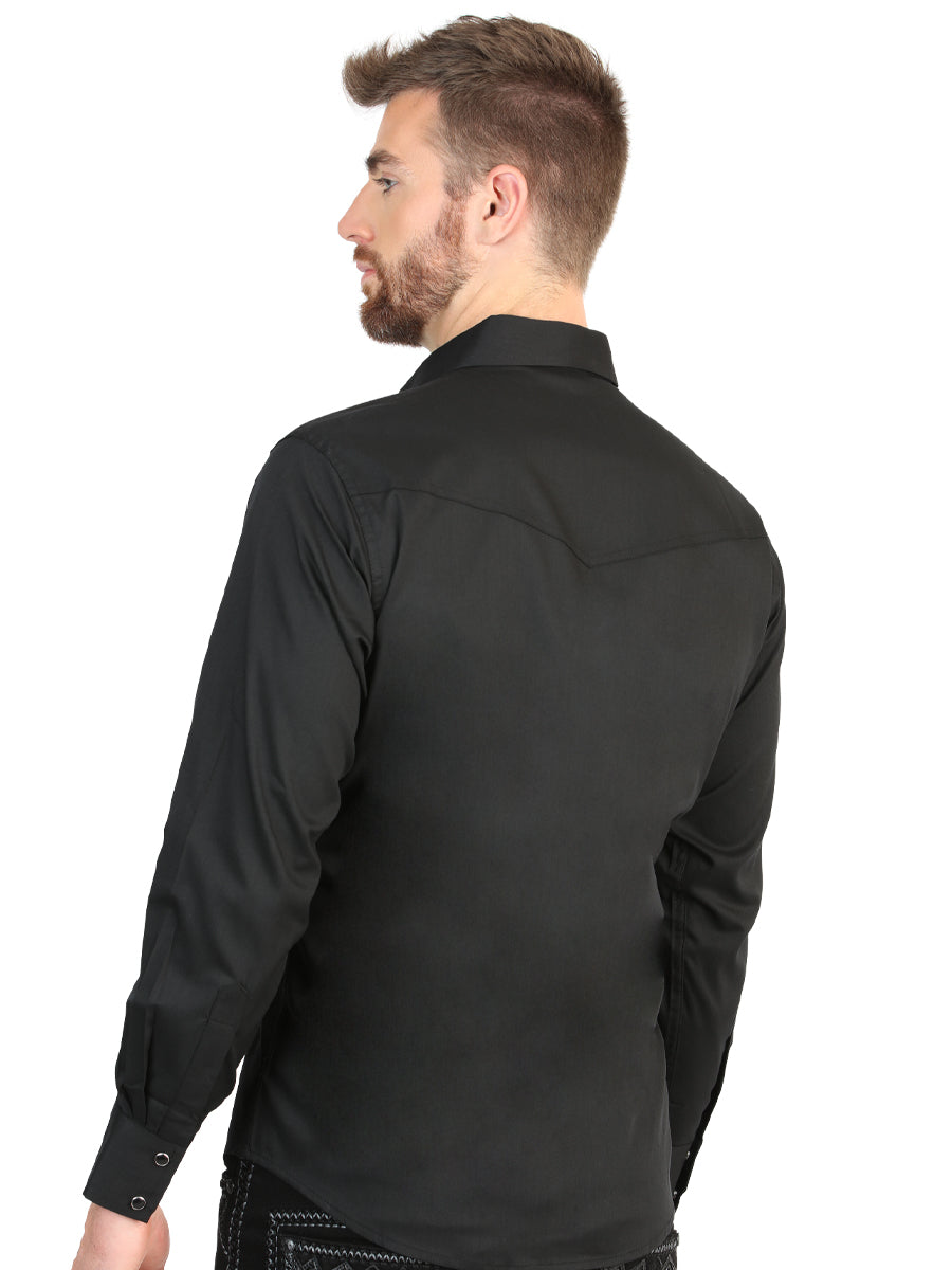 El General Men’s Long Sleeve Western Shirt - Black Stretch
 45612