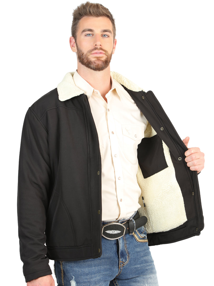 El General Men’s Black Sherpa-Lined Soft Shell Jacket 45642