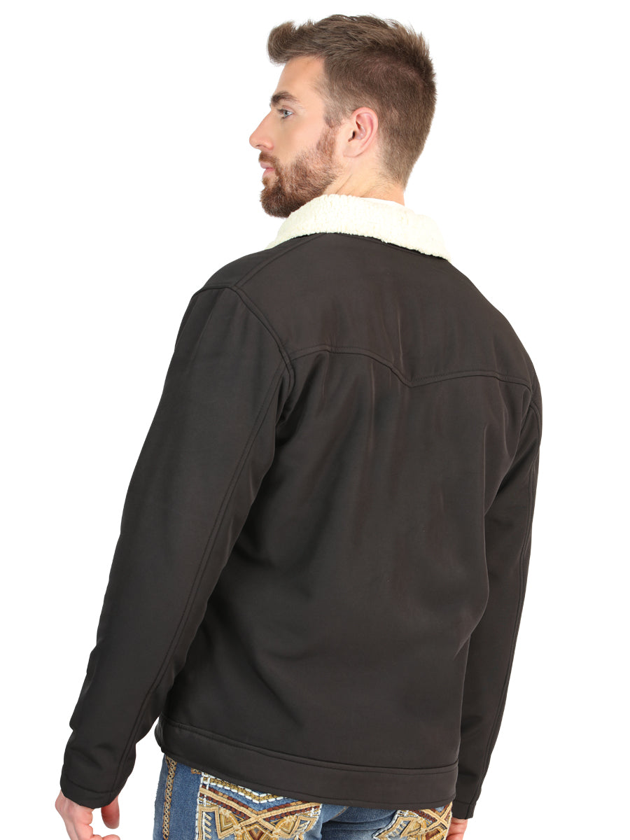 El General Men’s Black Sherpa-Lined Soft Shell Jacket 45642