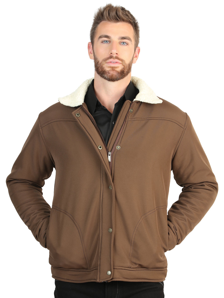 El General Men’s Brown Sherpa-Lined Soft Shell Jacket 45643