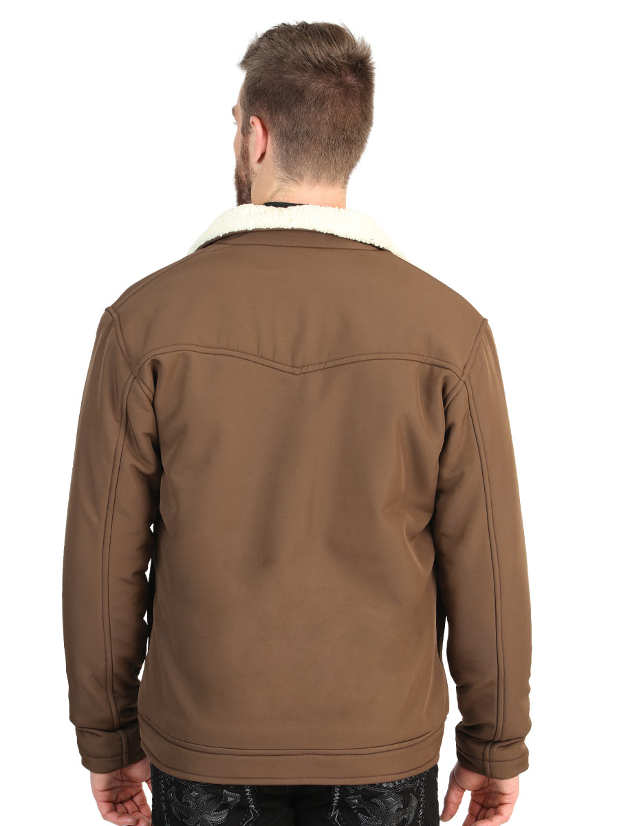 El General Men’s Brown Sherpa-Lined Soft Shell Jacket 45643