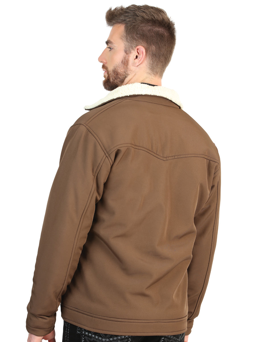 El General Men’s Brown Sherpa-Lined Soft Shell Jacket 45643