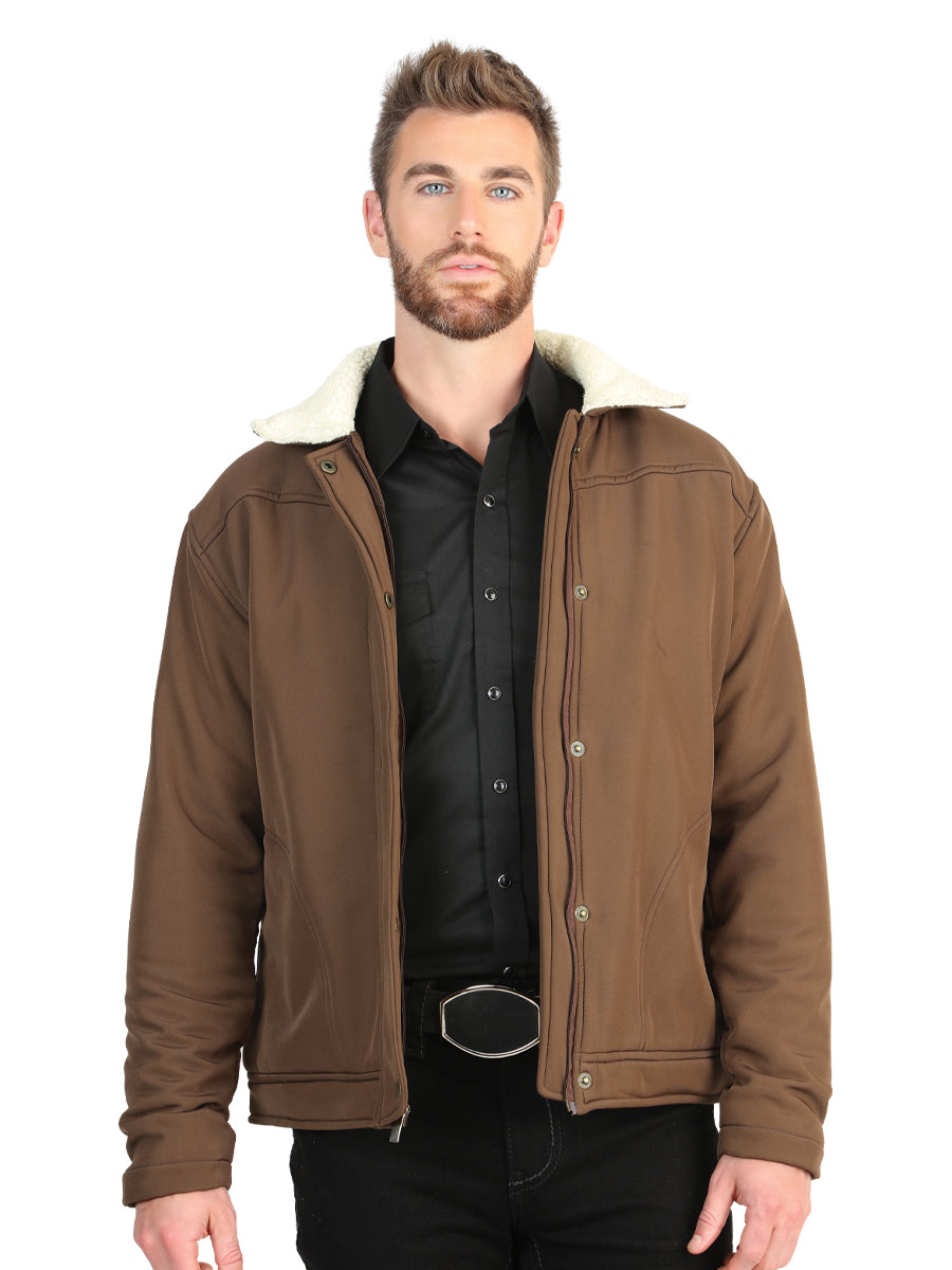 El General Men’s Brown Sherpa-Lined Soft Shell Jacket 45643