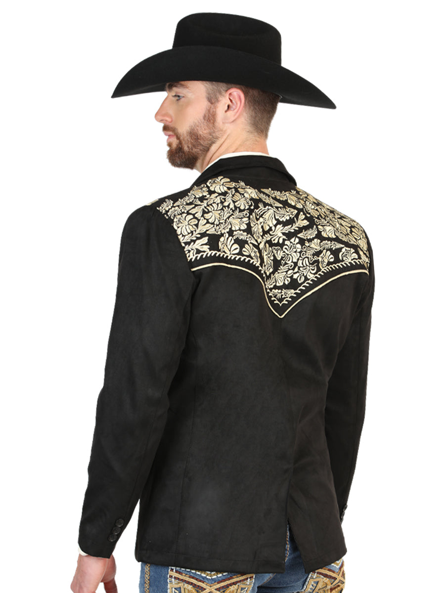 El General Men’s Suede Western Embroidered Blazer - Black
 45647