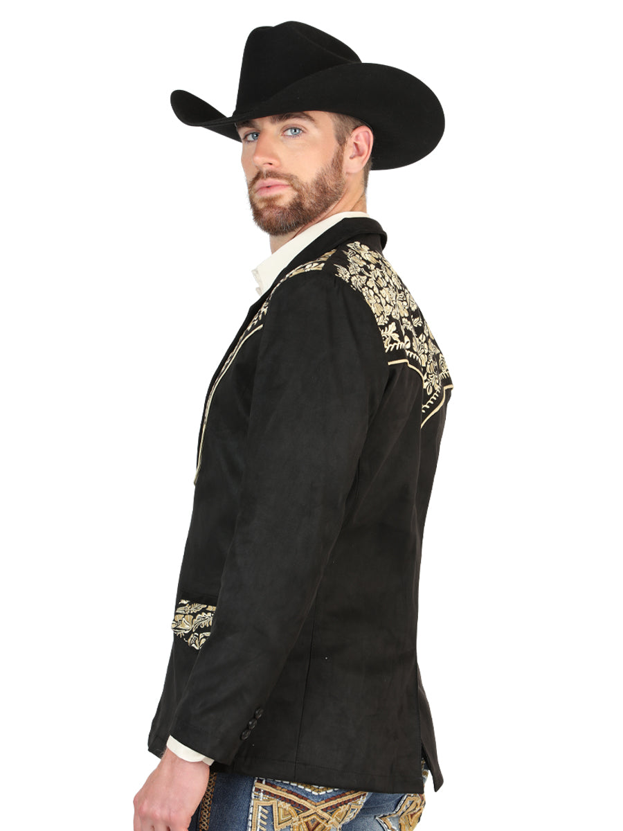 El General Men’s Suede Western Embroidered Blazer - Black
 45647