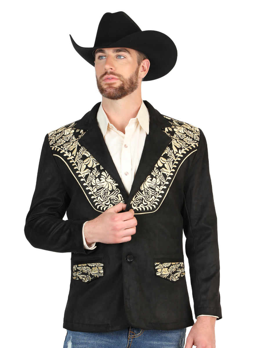 El General Men’s Suede Western Embroidered Blazer - Black
 45647