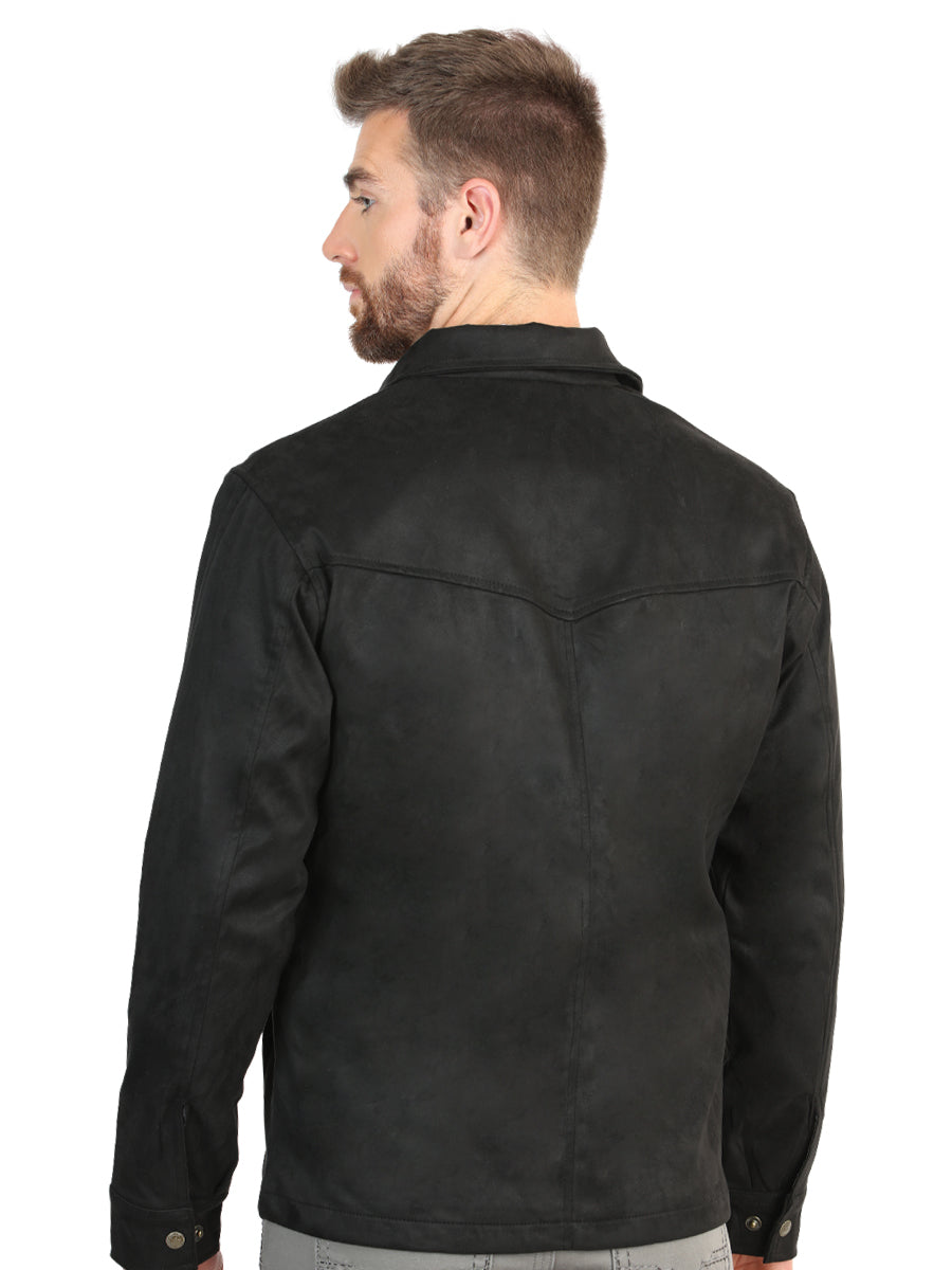 El General Men’s Suede Zipper Jacket - Black 45648