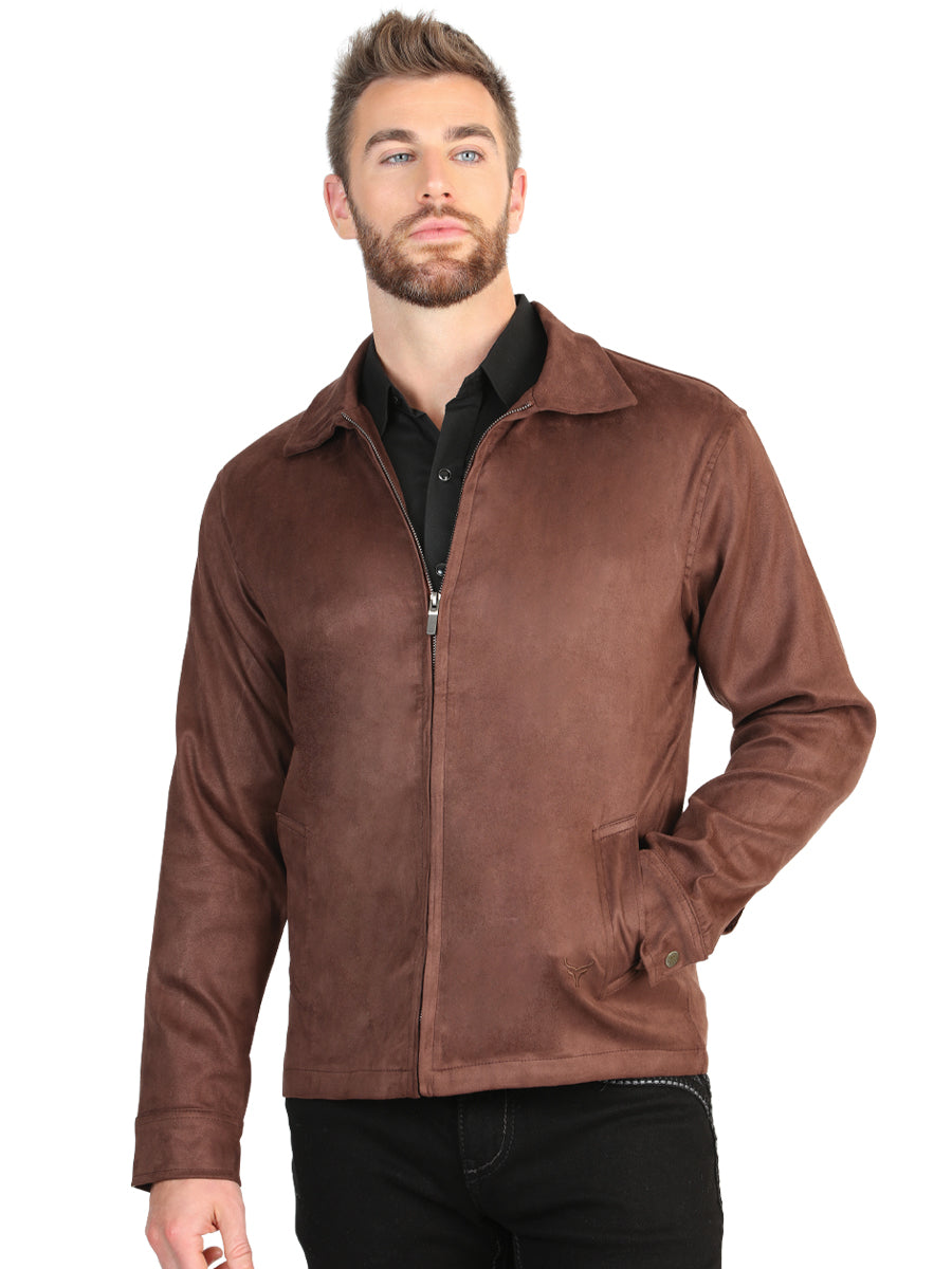 El General Men’s Suede Western Jacket - Brown 45649