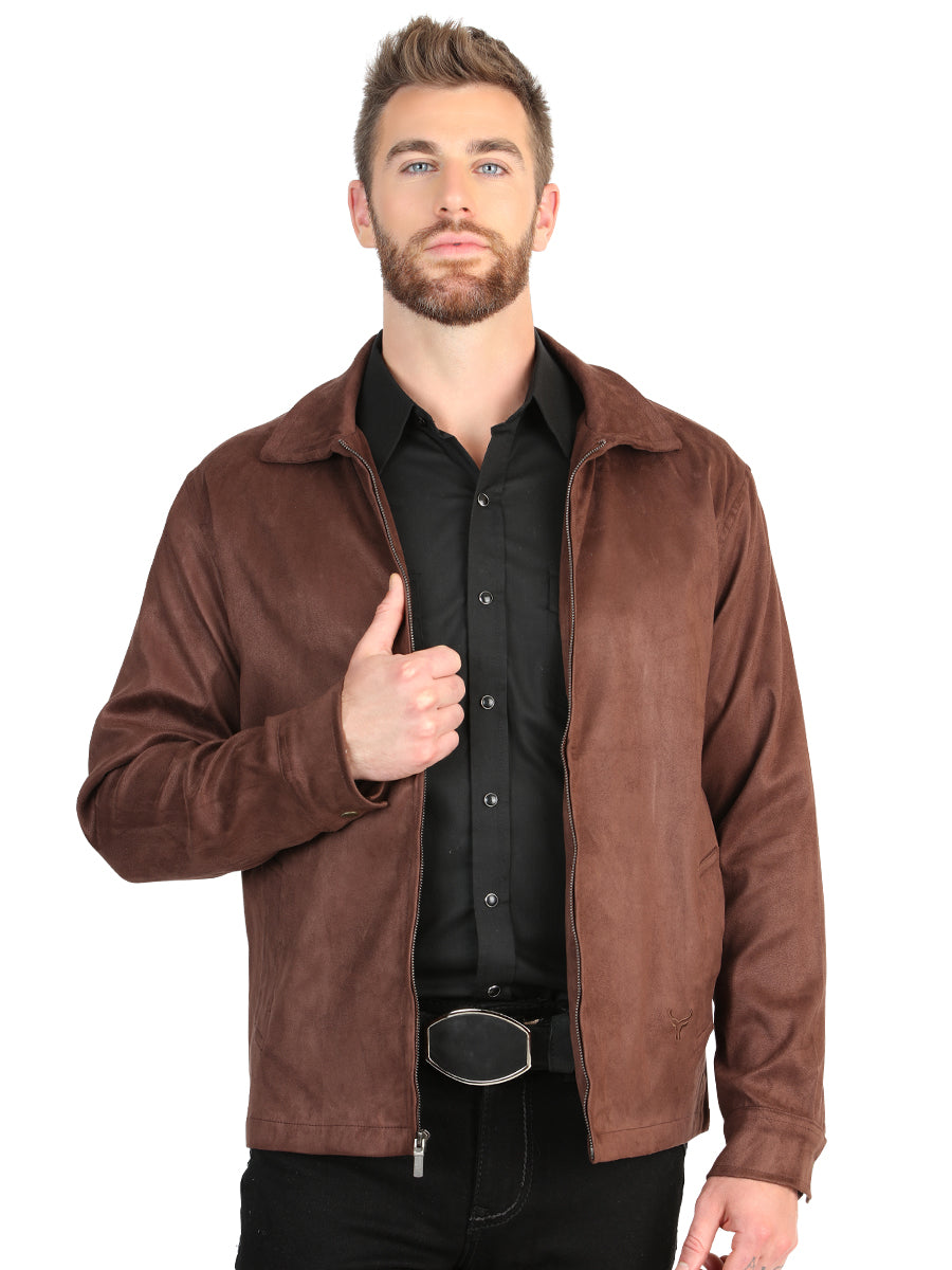 El General Men’s Suede Western Jacket - Brown 45649