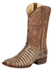El General Men’s Rodeo Boots - Caiman Belly Print - Tobacco 45664