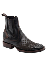 El General Men's Leather Ankle Boot with Zipper - Made in Mexico - Tobacco Brown 45673